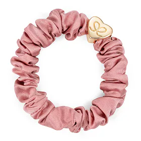 By Eloise London Silk Scrunchie Gold Heart Ластик за коса за жени