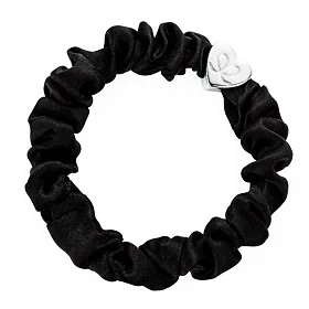 By Eloise London Silk Scrunchie Silver Heart Ластик за коса за жени