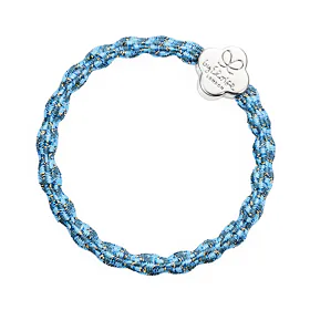 By Eloise London Metallic Silver Quatrefoil Ластик за коса за жени