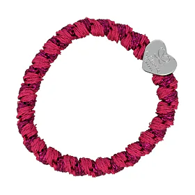 By Eloise London Woven Silver Heart Ластик за коса за жени
