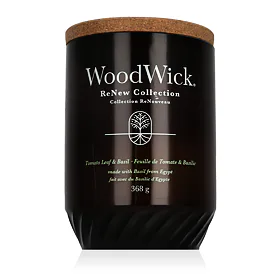 WoodWick ReNew Collection Tomato Leaf & Basil Ароматна свещ 368 g