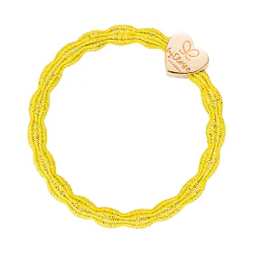By Eloise London Metallic Gold Heart Ластик за коса за жени