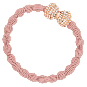 By Eloise London Rose Gold Bling Bow Ластик за коса за жени